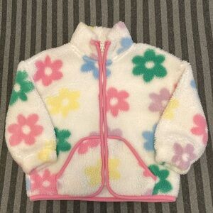 Primark Girls Floral Fleece Jacket Size 3Y - 4Y (104cm)
